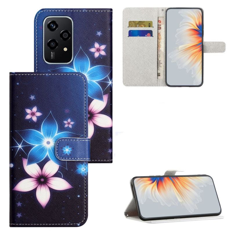 Folio-hoesje Honor 200 Lite Maanbloemen Met Riem