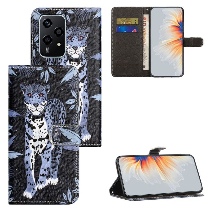 Folio-hoesje Honor 200 Lite Telefoonhoesje Luipaardpatroon Met Riempje