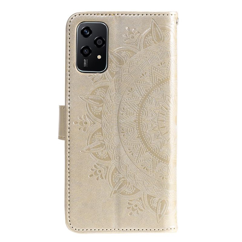 Leren Hoesje Honor 200 Lite Mandala Zon Met Riem Bescherming Hoesje