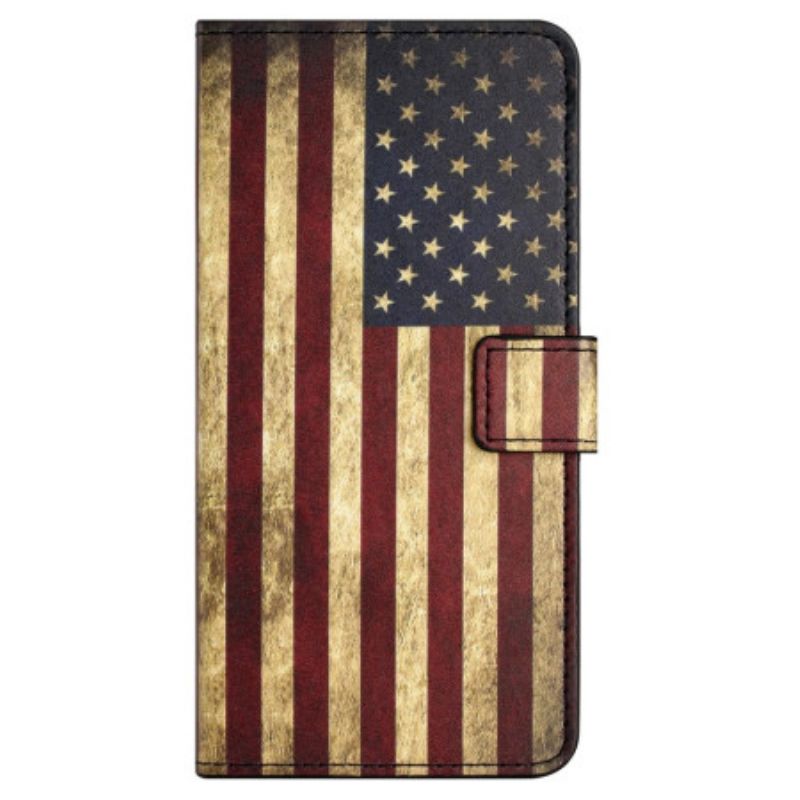 Leren Hoesje Honor 200 Lite Vintage Amerikaanse Vlag