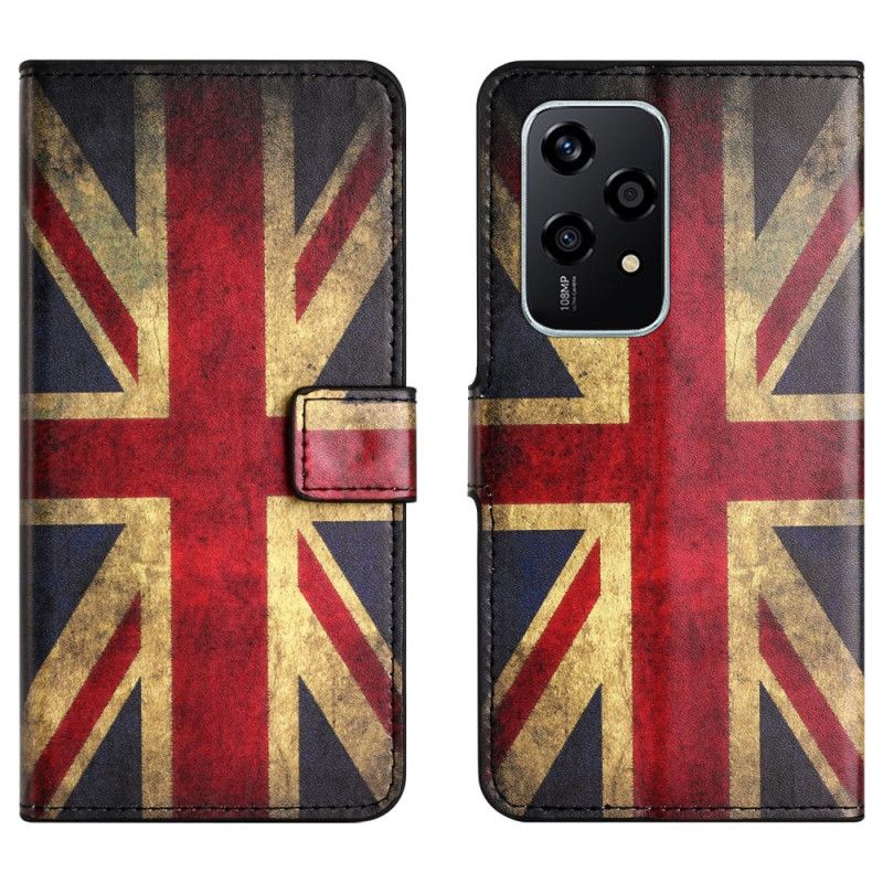 Leren Hoesje Honor 200 Lite Vintage Engelse Vlag