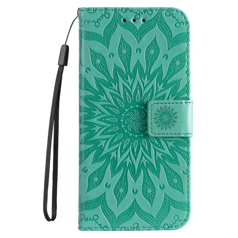 Leren Hoesje Voor Honor 200 Lite Zonne-mandala Met Riem