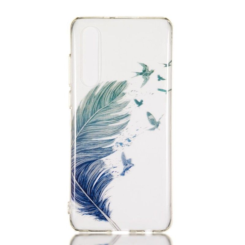 Case Hoesje Huawei P30 Telefoonhoesje Transparant Gekleurde Veren