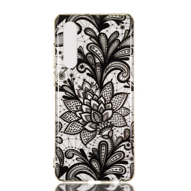 Cover Hoesje Huawei P30 Telefoonhoesje Zwart Kant