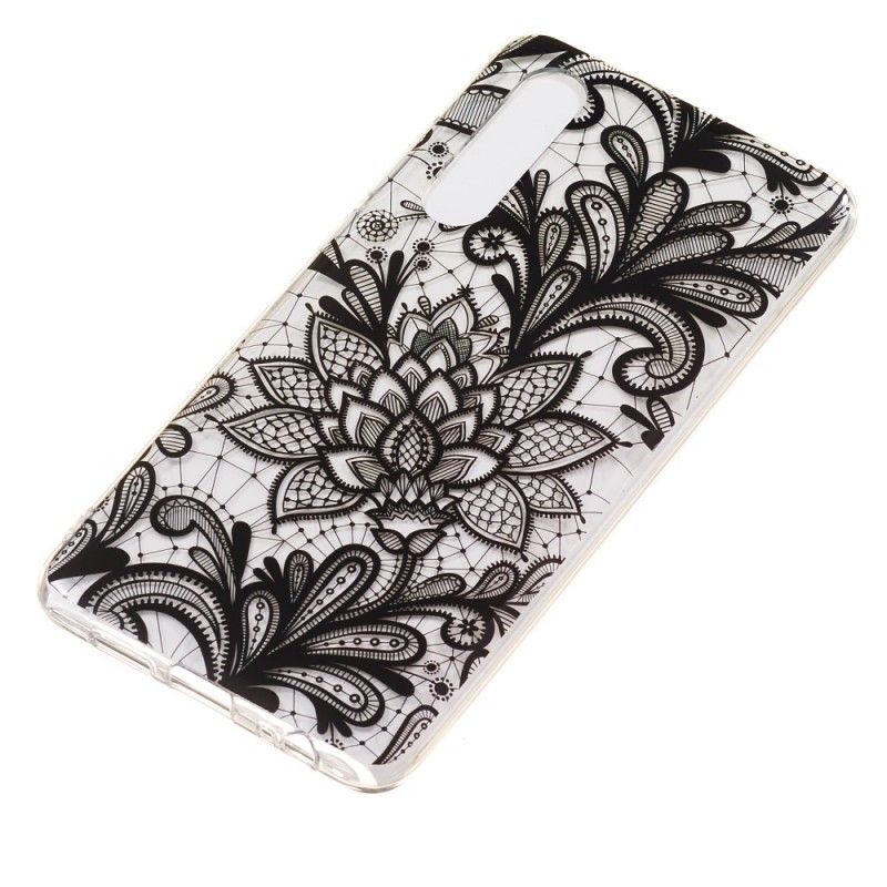 Cover Hoesje Huawei P30 Telefoonhoesje Zwart Kant