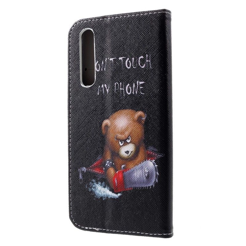 Flip Case Leren Huawei P30 Gevaarlijke Beer