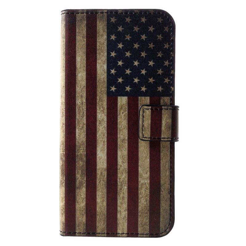 Flip Case Leren Huawei P30 Usa Vlag