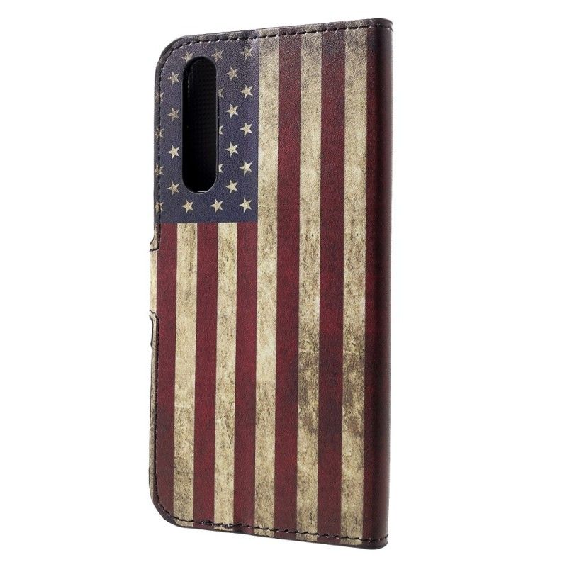 Flip Case Leren Huawei P30 Usa Vlag