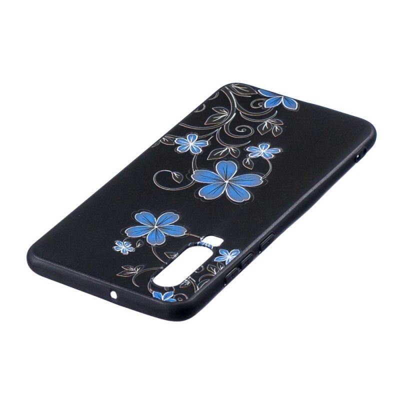 Hoesje Huawei P30 Telefoonhoesje Blauwe Bloemen