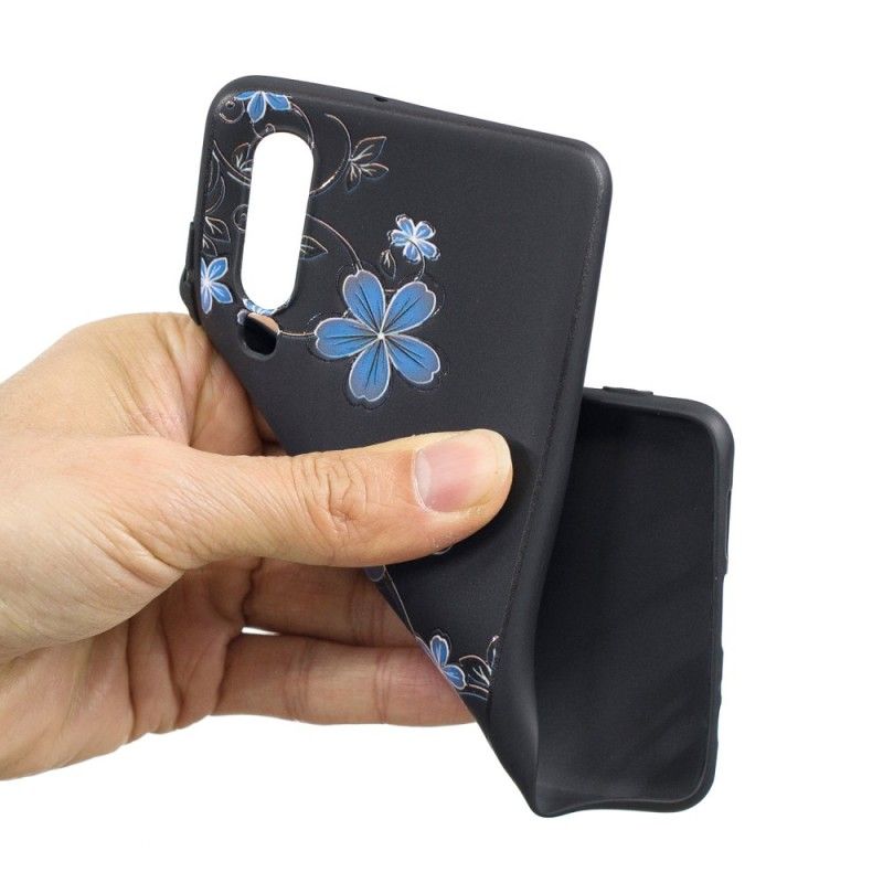 Hoesje Huawei P30 Telefoonhoesje Blauwe Bloemen