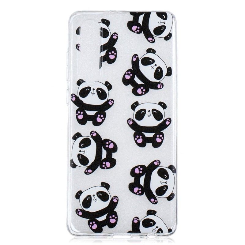 Hoesje voor Huawei P30 Transparante Panda'S Hebben Plezier