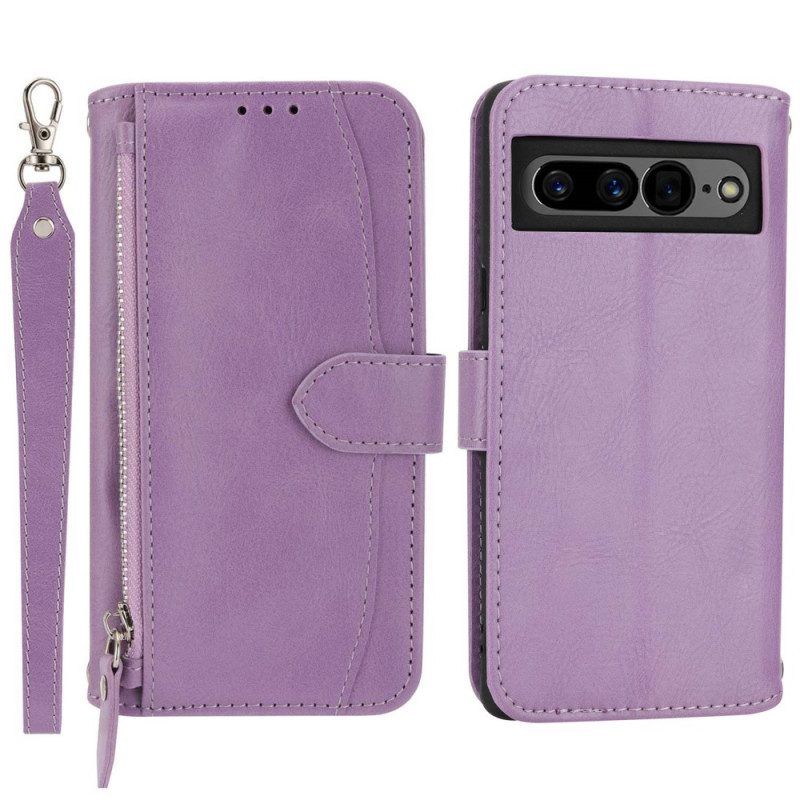 Folio-hoesje voor Google Pixel 7 Pro Portemonnee Portemonnee Met Lanyard En Schouderriem