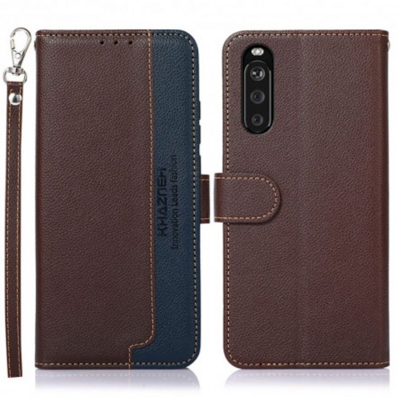 Flip Case Leren Sony Xperia 10 Iii Litchi-stijl Rfid Khazneh