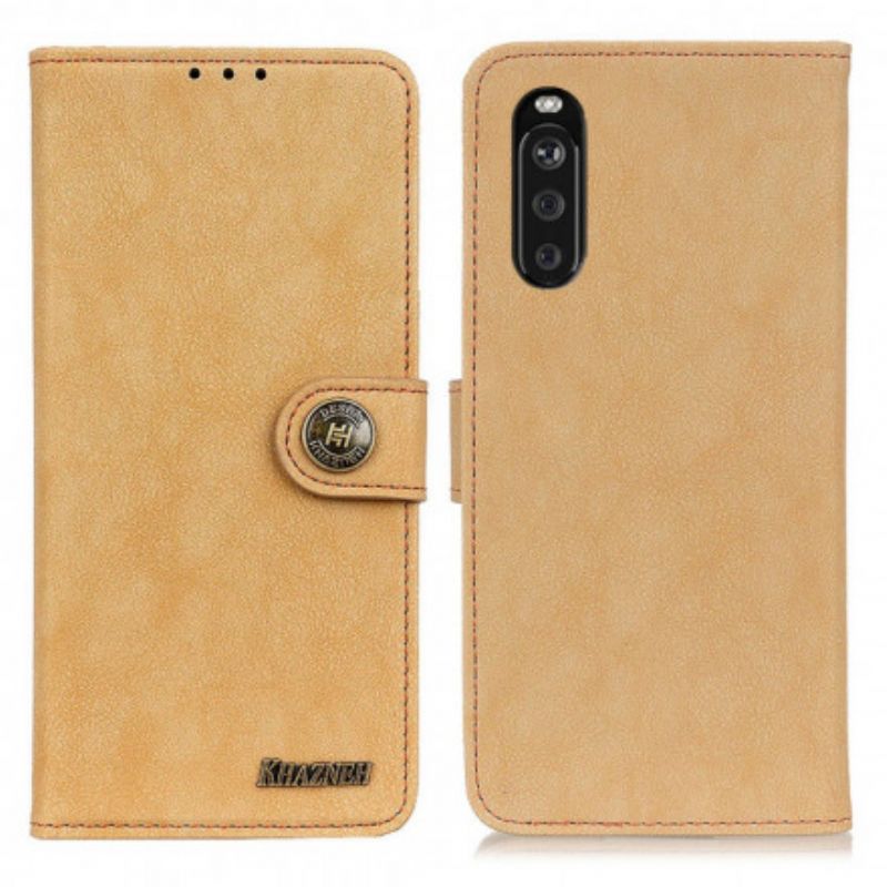 Folio-hoesje Sony Xperia 10 Iii Faux Splitleer Retro Khazneh