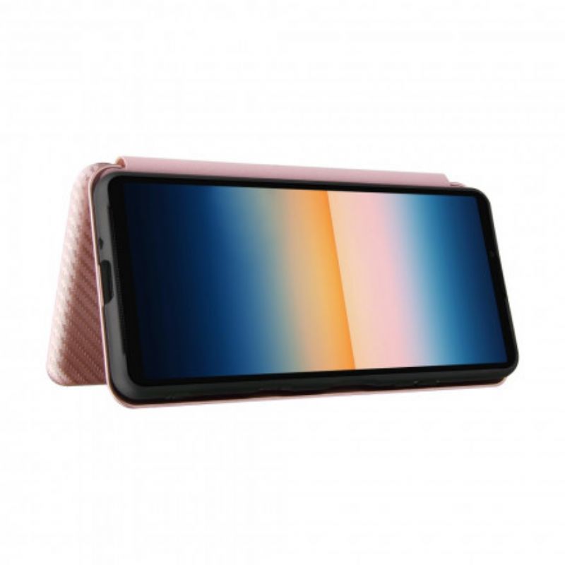 Folio-hoesje Sony Xperia 10 Iii Gekleurde Carbon Silicone