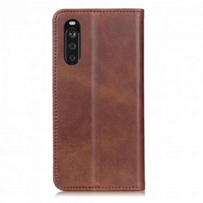 Folio-hoesje Sony Xperia 10 Iii Splitlederen Elegantie