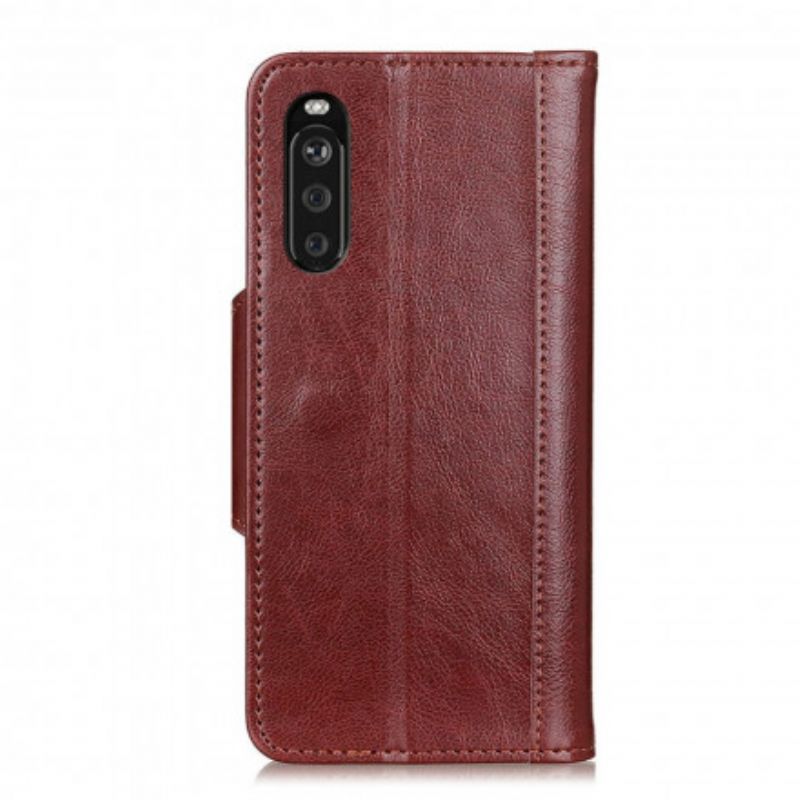 Leren Hoesje Sony Xperia 10 Iii Faux Leather Elegantie Sluiting Bescherming Hoesje