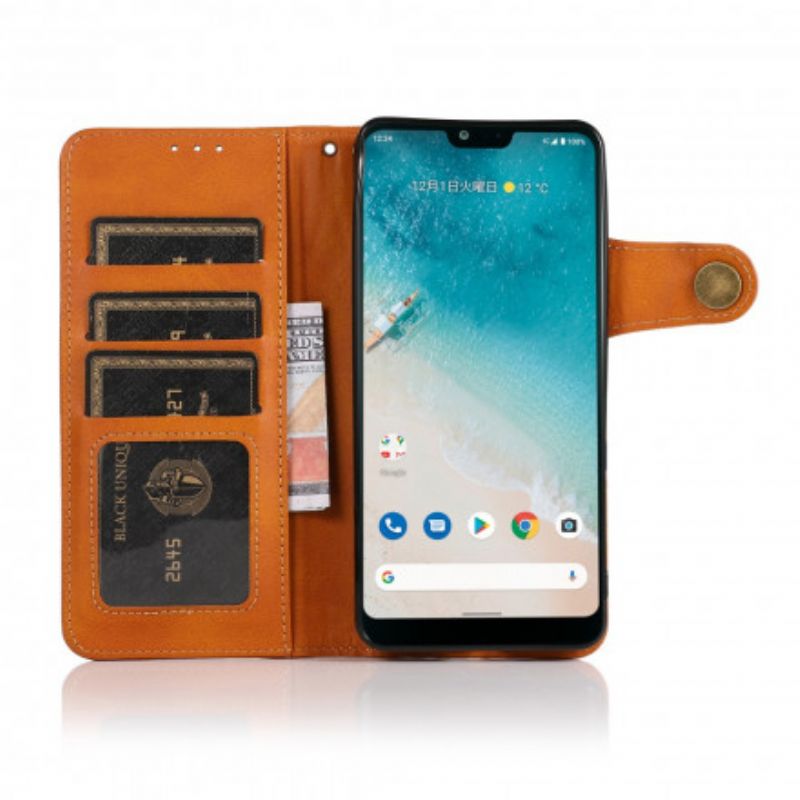 Leren Hoesje Sony Xperia 10 Iii Magnetische Knop Khazneh Bescherming Hoesje