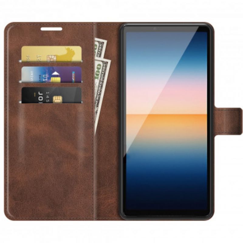 Leren Hoesje Sony Xperia 10 Iii Slank Extreem Leereffect Bescherming Hoesje