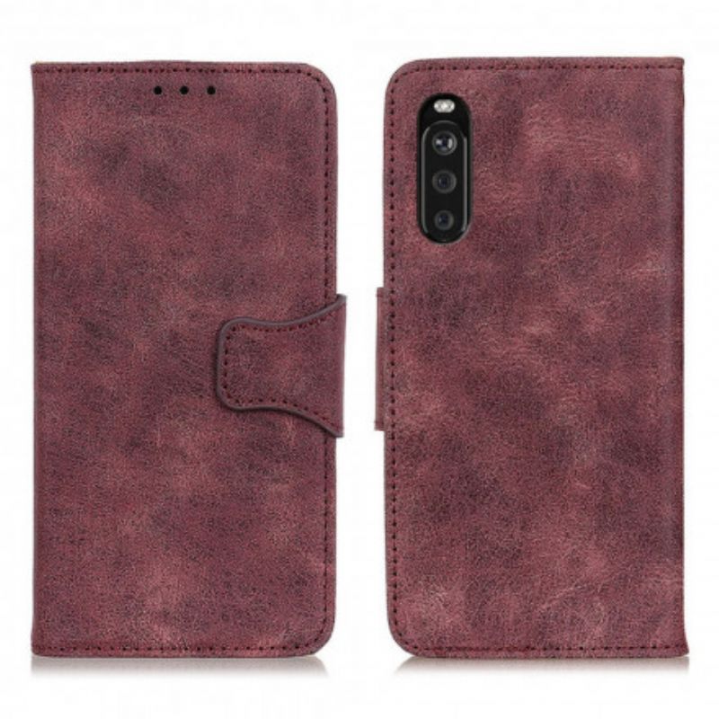 Leren Hoesje Sony Xperia 10 Iii Vintage Splitleer Bescherming Hoesje