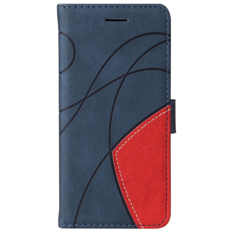 Flip Case Leren Realme 8i Signature Tweekleurig Kunstleer