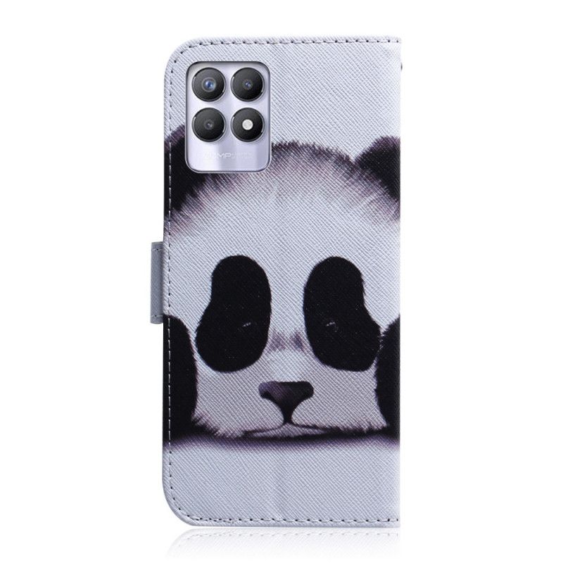 Leren Hoesje Realme 8i Panda Gezicht