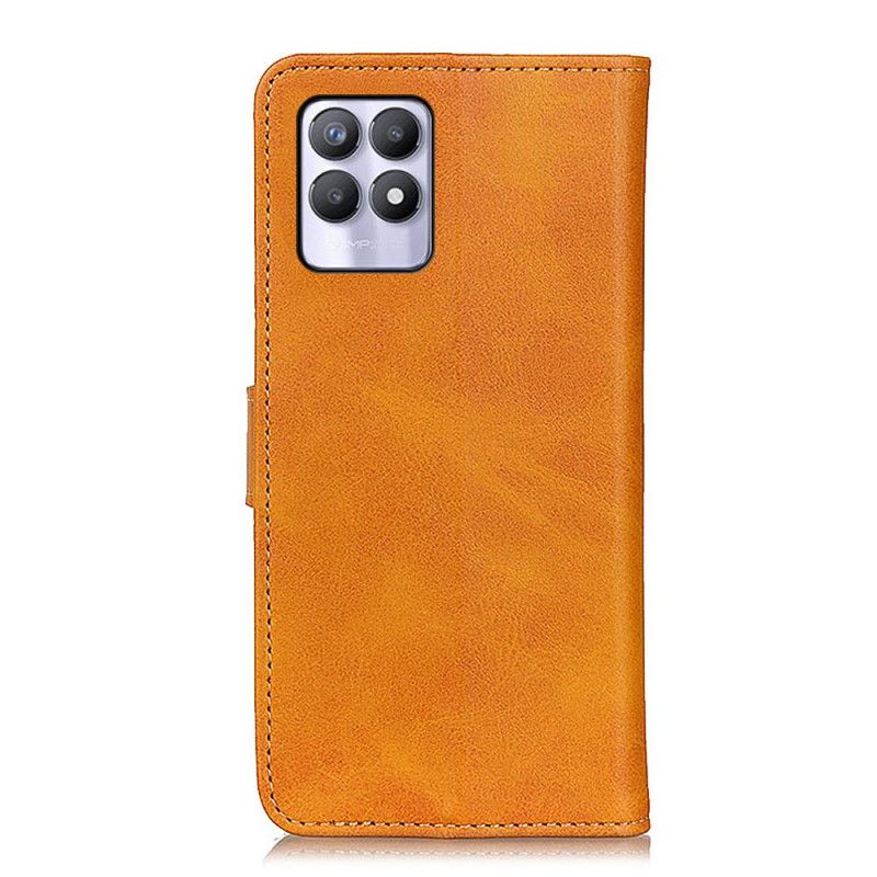 Leren Hoesje Realme 8i Retro Mat Leereffect Bescherming Hoesje