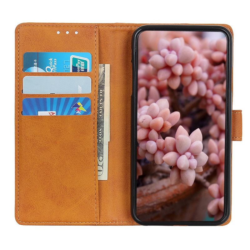 Leren Hoesje Realme 8i Retro Mat Leereffect Bescherming Hoesje