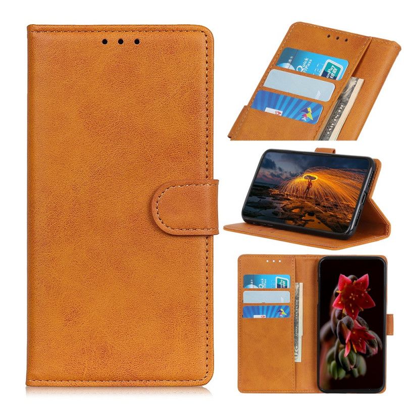 Leren Hoesje Realme 8i Retro Mat Leereffect Bescherming Hoesje