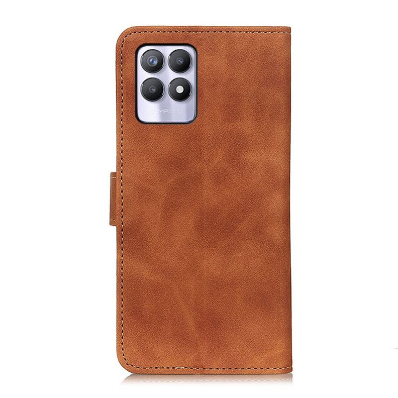 Leren Hoesje Voor Realme 8i Vintage Khazneh-leereffect