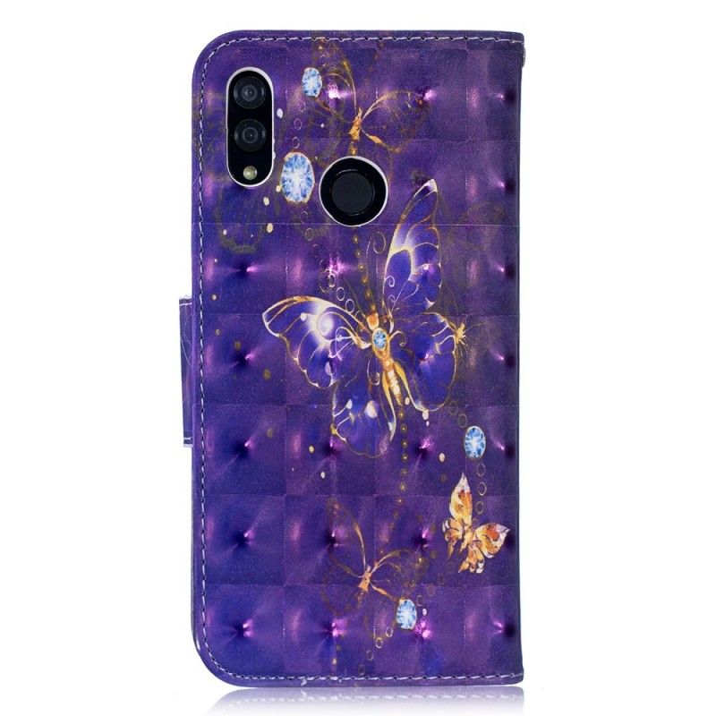 Cover Folio-hoesje Huawei P Smart 2019 Wit Telefoonhoesje Koningen Vlinders