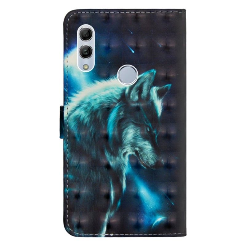 Flip Case Leren Huawei P Smart 2019 Majestueuze Wolf