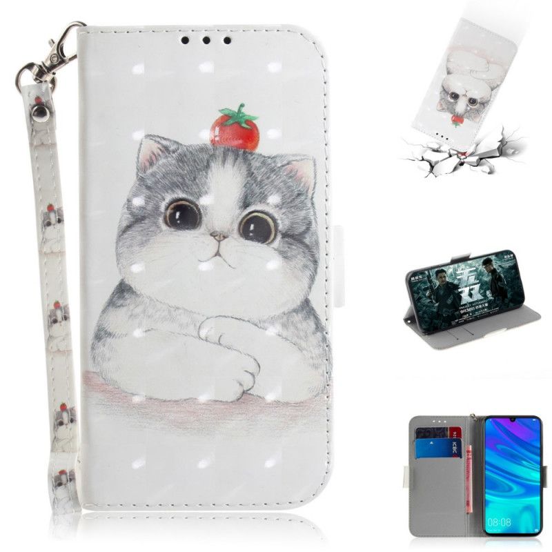 Flip Case Leren Huawei P Smart 2019 Tomaat Op De String Kat