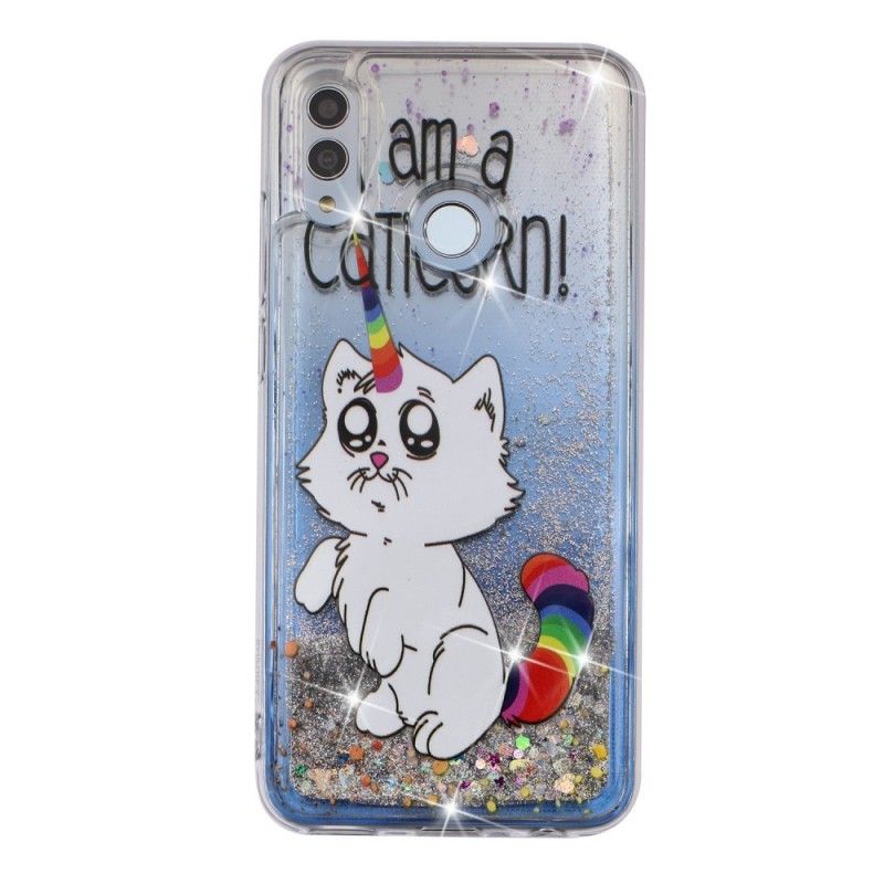 Hoesje voor Huawei P Smart 2019 Caticorn Glitter