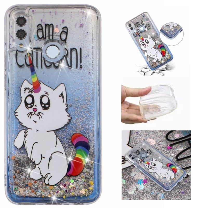 Hoesje voor Huawei P Smart 2019 Caticorn Glitter