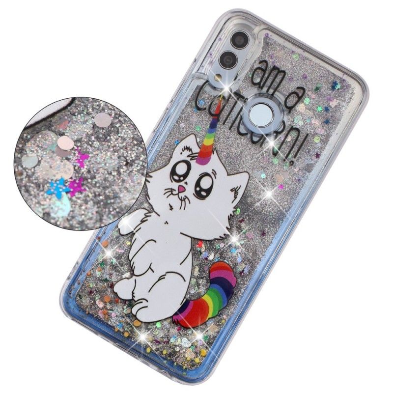 Hoesje voor Huawei P Smart 2019 Caticorn Glitter