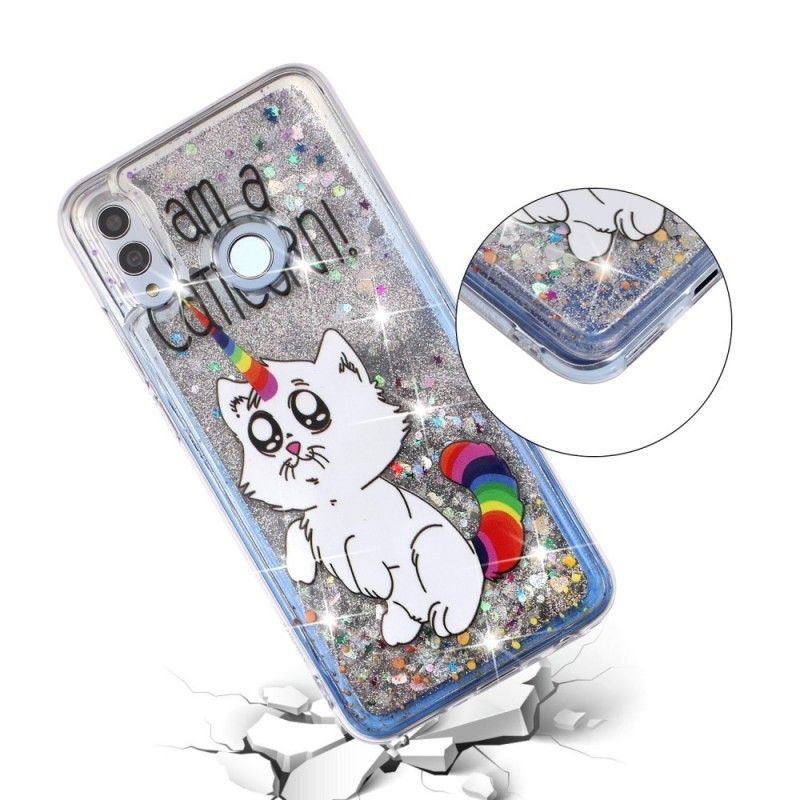 Hoesje voor Huawei P Smart 2019 Caticorn Glitter