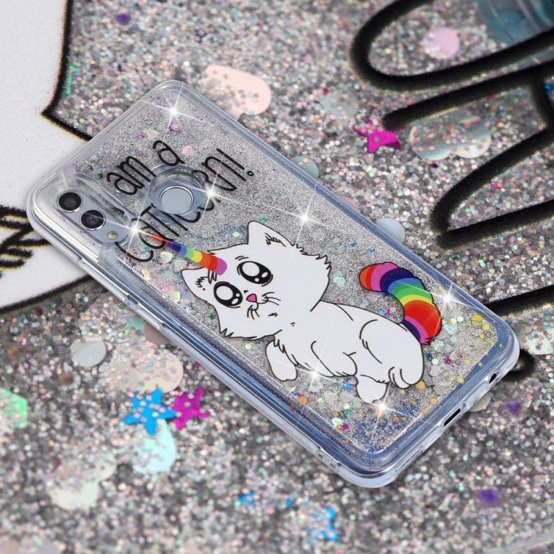 Hoesje voor Huawei P Smart 2019 Caticorn Glitter