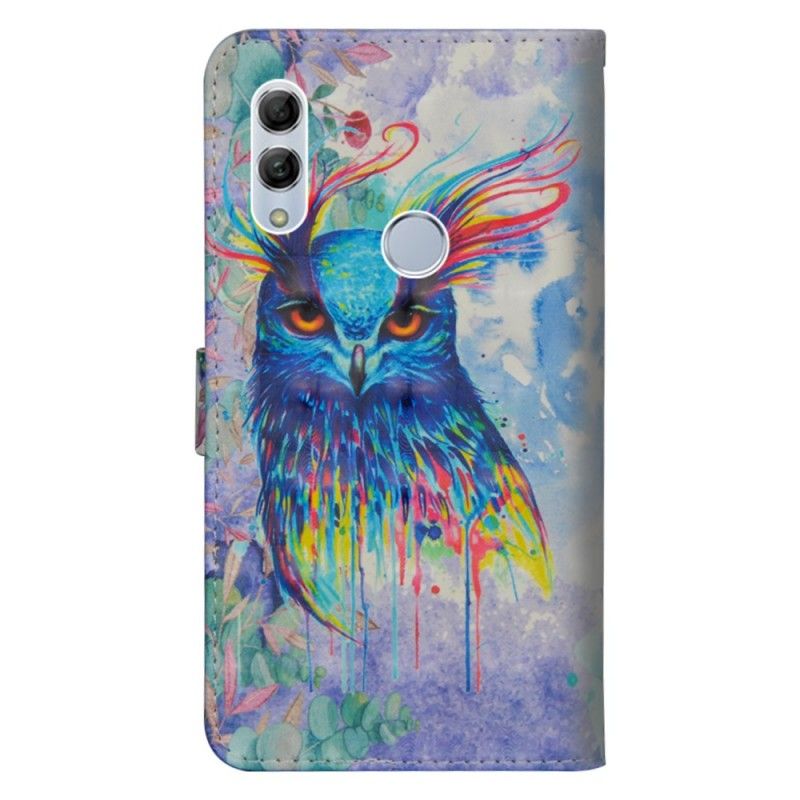 Leren Hoesje Huawei P Smart 2019 Aquarel Vogel