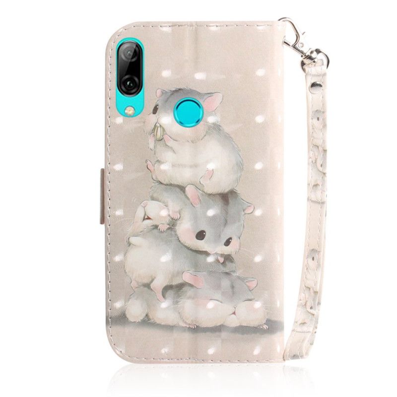 Leren Hoesje Huawei P Smart 2019 Hamsters Met String