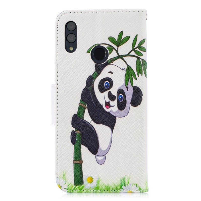 Leren Hoesje Huawei P Smart 2019 Panda Op Bamboe