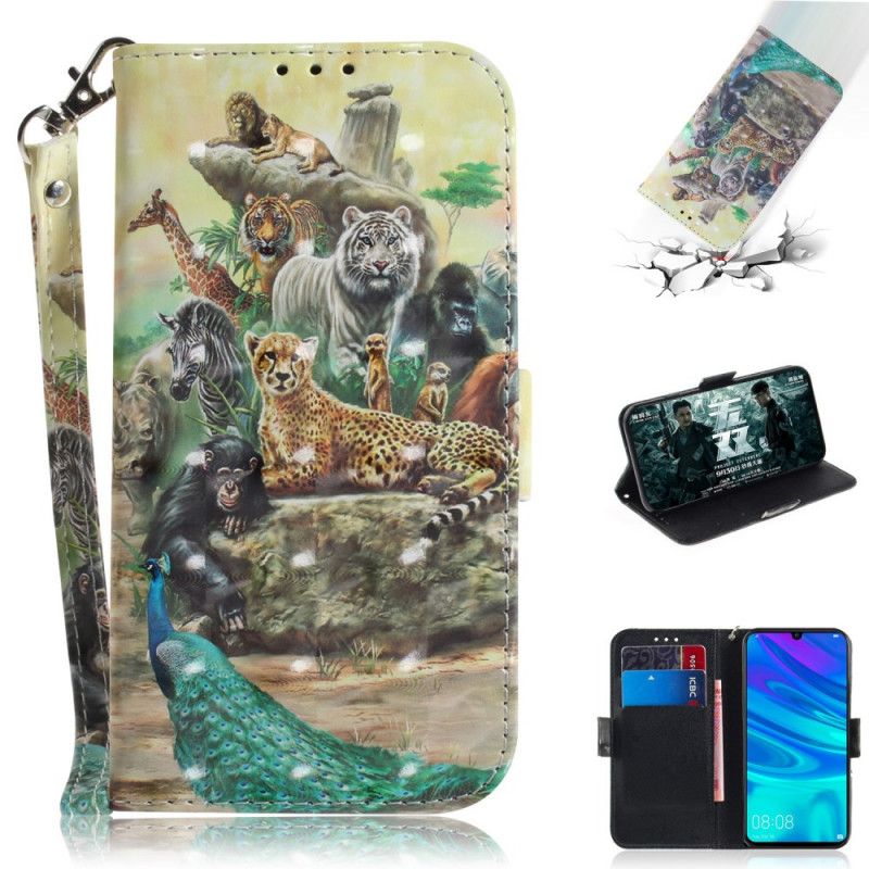 Leren Hoesje Huawei P Smart 2019 String Safari Dieren