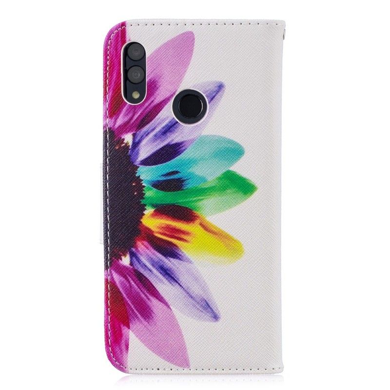 Leren Hoesje Huawei P Smart 2019 Telefoonhoesje Aquarelbloem