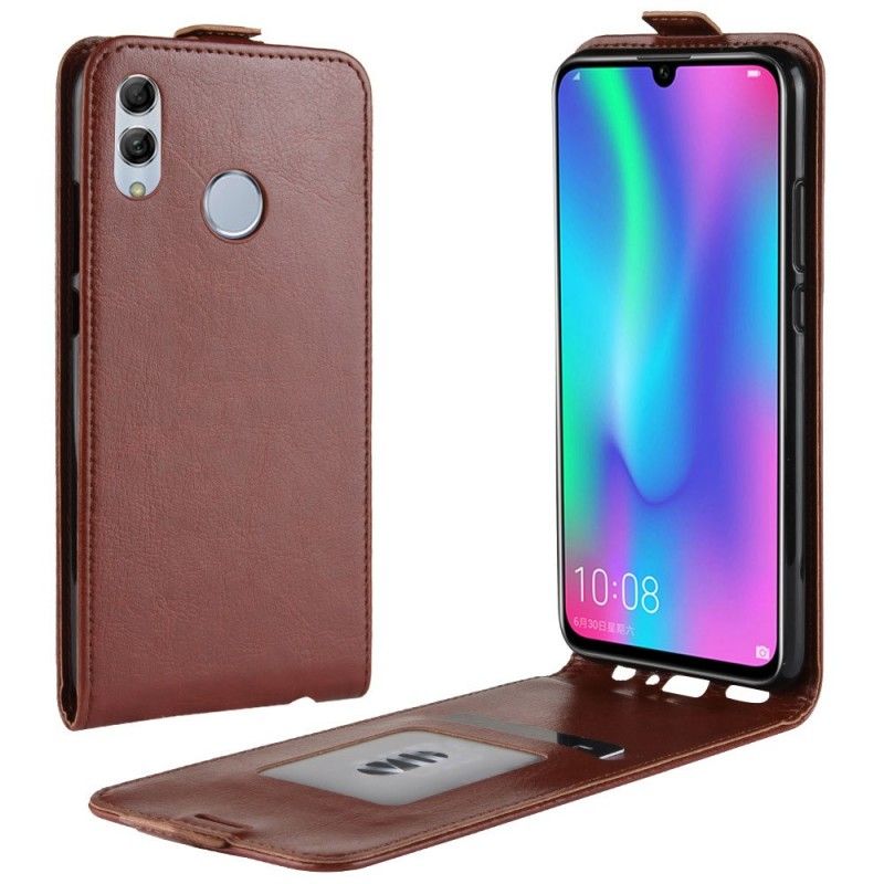 Leren Hoesje Huawei P Smart 2019 Wit Zwart Retro Vouwen