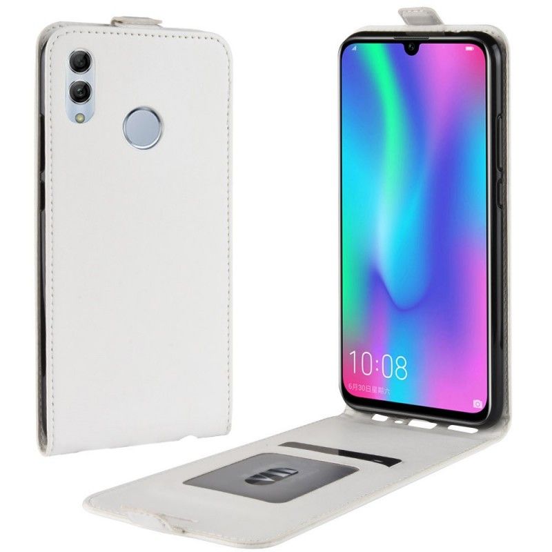 Leren Hoesje Huawei P Smart 2019 Wit Zwart Retro Vouwen