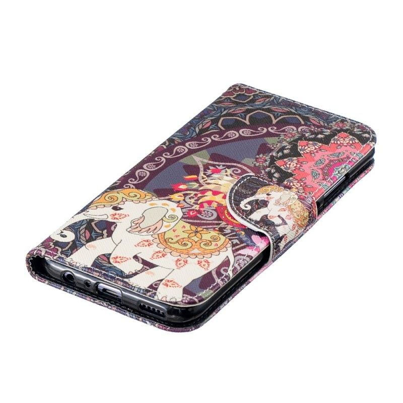 Leren Hoesje voor Huawei P Smart 2019 Etnische Olifantenmandala