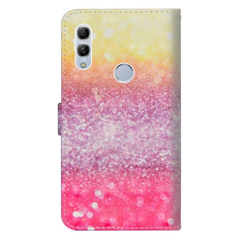 Leren Hoesje voor Huawei P Smart 2019 Verloop Magenta Glitter