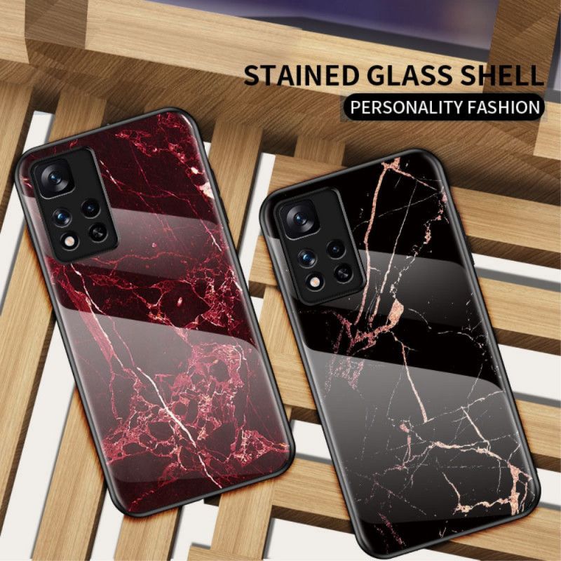 Case Hoesje Xiaomi Redmi Note 11 Pro / Note 11 Pro Plus Telefoonhoesje Marmerkleuren Gehard Glas