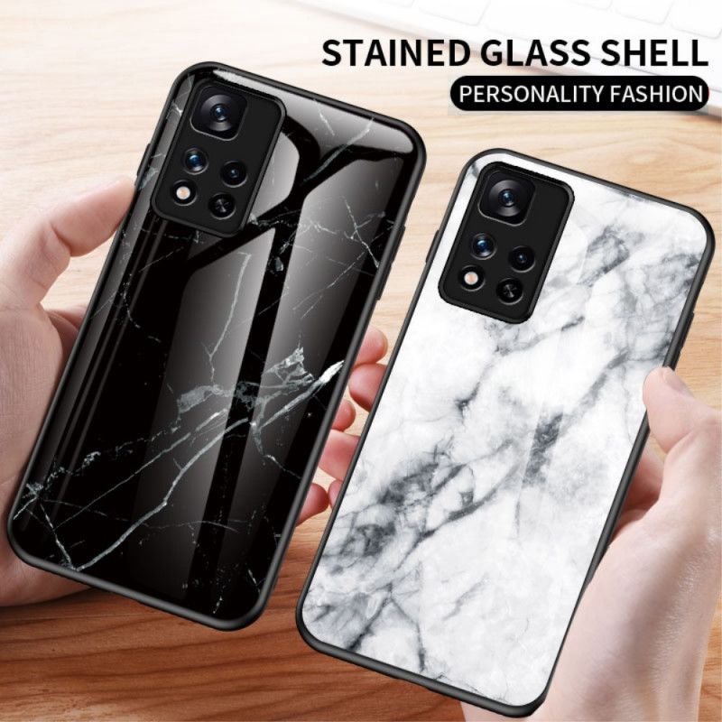 Case Hoesje Xiaomi Redmi Note 11 Pro / Note 11 Pro Plus Telefoonhoesje Marmerkleuren Gehard Glas