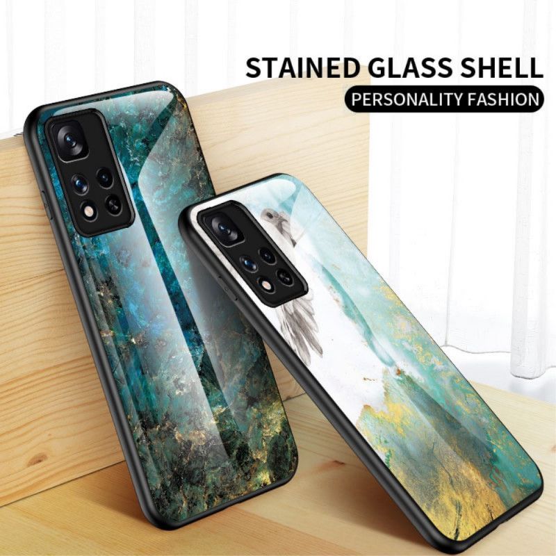 Case Hoesje Xiaomi Redmi Note 11 Pro / Note 11 Pro Plus Telefoonhoesje Marmerkleuren Gehard Glas